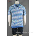 Men's yarn dyed short sleeve t-shirt with hood